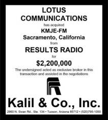 ResultsRadioKMJE-FMLotusComm